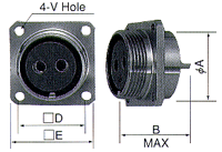 Receptacle G Type with Female Contact Square Flange