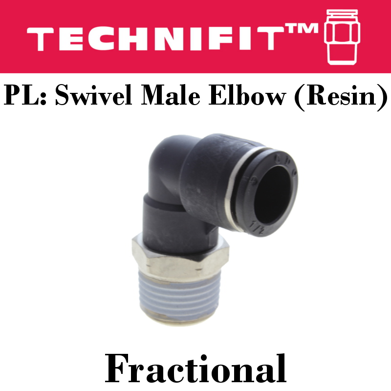 Pack of 10 MacCan Pneumatic PL3/8-N3 Male Elbow 3/8 Tube OD x 3/8 NPT Thread Air Push to Connect Fittings