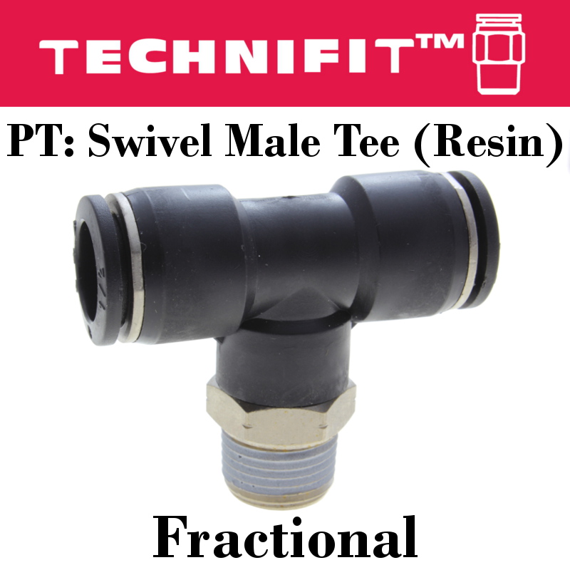 1pc Push In To Connect Male Branch T 1/4" OD x 1/8" NPT MettleAir MTB1/4-N01