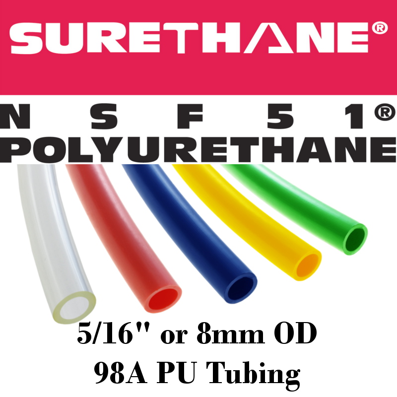 ATP Surethane Polyurethane Plastic Tubing 100 feet Length 3/16 ID x 5/16 OD Advanced Technology Products ATP 3/16 ID x 5/16 OD Clear Blue 
