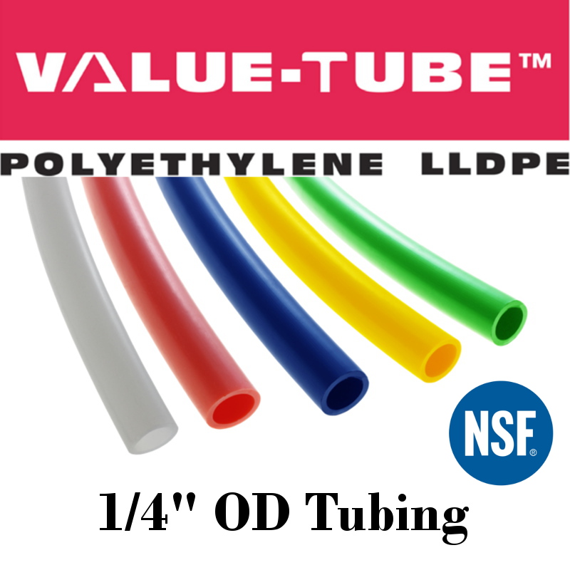 ATP NSF 61 LLDPE 1/4” OD 100 FT Polyethylene Plastic Tubing Part #PE14AW White 