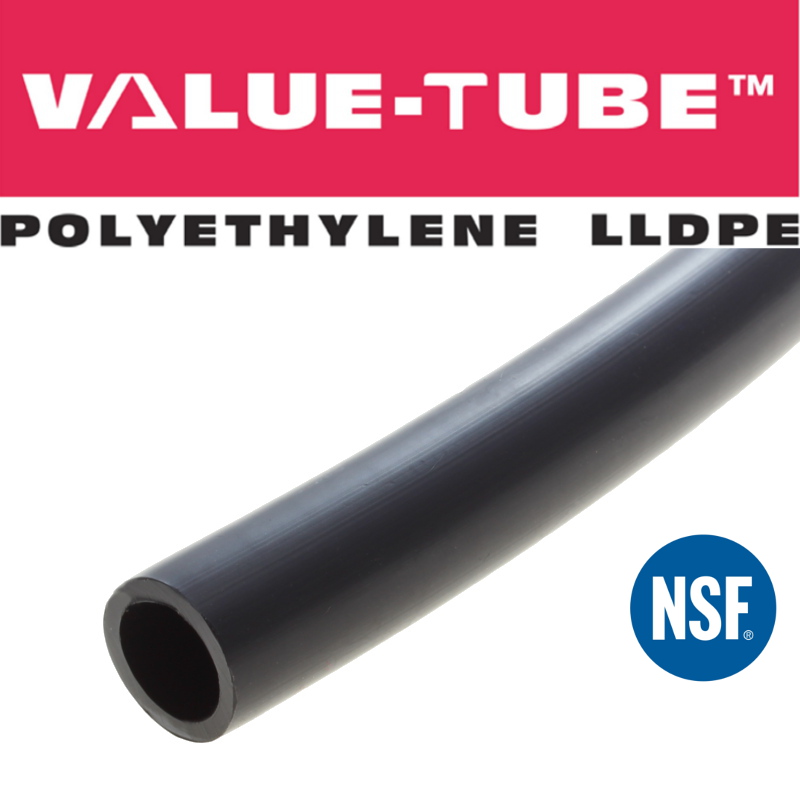 ATP Value-Tube LDPE Plastic Tubing 100 feet Length Black 15/64 ID x 5/16 OD